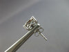 LARGE 1.48CT DIAMOND & AAA SAPPHIRE 14KT WHITE GOLD ROUND FLOWER STUD EARRINGS