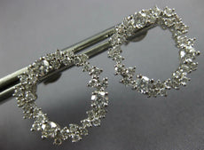 ESTATE 1.39CT DIAMOND 18KT WHITE GOLD 3D CLUSTER OPEN CIRCULAR FUN STUD EARRINGS