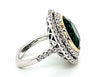 LARGE 15.89CT DIAMOND AAA ZAMBIA EMERALD 18KT 2 TONE GOLD ROUND DOUBLE HALO RING