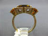 LARGE 6.27CT DIAMOND AAA CITRINE 14K YELLOW GOLD SQUARE & TRAPEZOID 3 STONE RING