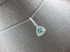 .50CT DIAMOND & AAA EMERALD 18KT WHITE GOLD 3D TRILLION & ROUND FLOATING PENDANT