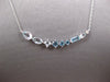1.90CT DIAMOND & AAA BLUE TOPAZ 14KT WHITE GOLD 3D MULTI SHAPE FUN BAR NECKLACE