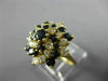 ESTATE WIDE 2.0CT DIAMOND & AAA SAPPHIRE 14KT YELLOW GOLD SWIRL FLOWER LOVE RING