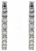 2.91CT DIAMOND 18KT WHITE GOLD SHARED PRONG LUCIDA HOOP HUGGIE HANGING EARRINGS