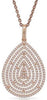 ESTATE .50CT DIAMOND 14KT ROSE GOLD 3D MULTI ROW TEAR DROP FUN FLOATING PENDANT