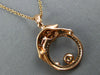 .15CT DIAMOND & AAA RUBY 14KT ROSE GOLD CIRCULAR HAPPY PANTHER TIGER FUN PENDANT