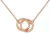 ESTATE .45CT DIAMOND 14KT ROSE GOLD 3D CLASSIC LOVE KNOT FUN NECKLACE