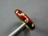 ESTATE .15CT DIAMOND & REED ENAMEL 18KT YELLOW GOLD ETOILE 5MM FUN RING