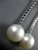 LONG 2.99CT DIAMOND & SOUTH SEA PEARL & SAPPHIRE 18K WHITE GOLD HANGING EARRINGS