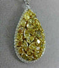 ESTATE EXTRA LARGE 4.48CT WHITE & FANCY YELLOW DIAMOND 18KT 2 TONE GOLD PENDANT