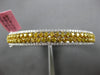 WIDE 3.11CT WHITE & INTENSE FANCY YELLOW DIAMOND 18K 2 TONE GOLD BANGLE BRACELET