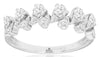 ESTATE .70CT DIAMOND 14K WHITE GOLD ROUND TEAR DROP CRISS CROSS ANNIVERSARY RING