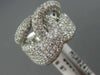 ESTATE LARGE 3.14CT DIAMOND 14KT WHITE GOLD 3D MULTI ROW INFINITY LOVE KNOT RING