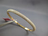 WIDE 2.08CT DIAMOND 14KT YELLOW GOLD 3D 3 ROW SEMI ETERNITY LOVE BANGLE BRACELET
