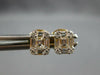 ESTATE .50CT DIAMOND 18KT YELLOW GOLD ROUND & BAGUETTE CLUSTER SQUARE EARRINGS