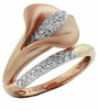 ESTATE .25CT DIAMOND 14KT ROSE GOLD 3D CLASSIC TULIP FLOWER FUN LOVE RING
