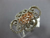 LARGE .64CT DIAMOND 14KT WHITE & ROSE GOLD MULTI HEART OPEN FILIGREE LOVE RING