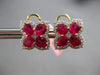 LARGE 3.98CT DIAMOND & AAA RUBY 14KT ROSE GOLD 3D OVAL MULTI LEAF STUD EARRINGS