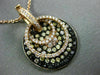 LARGE 1.87CT FANCY COLOR DIAMOND 18KT ROSE & BLACK GOLD 3D PAVE CIRCULAR PENDANT