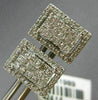 LARGE 1.01CT PRINCESS DIAMOND 18K WHITE GOLD RECTANGULAR INVISIBLE STUD EARRINGS
