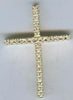 ESTATE .21CT DIAMOND 14KT YELLOW GOLD 3D CLASSIC ROUND CROSS FLOATING PENDANT