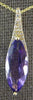 LARGE 2.74CT DIAMOND & AAA AMETHYST 14KT YELLOW GOLD 3D MARQUISE & ROUND PENDANT