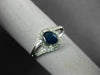 ESTATE .64CT DIAMOND & AAA SAPPHIRE 14K WHITE GOLD 3D CLASSIC LOVE KNOT FUN RING