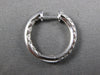 1.13CT DIAMOND 18K WHITE GOLD INSIDE OUT MULTI ROW ROUND HUGGIE HANGING EARRINGS