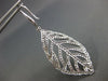 ESTATE EXTRA LARGE 3.05CT DIAMOND 18KT WHITE GOLD 3D LEAF HANGING EARRINGS