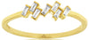 ESTATE .10CT DIAMOND 14KT YELLOW GOLD BAGUETTE 7 STONE DIAGONAL CHANNEL FUN RING