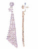 EXTRA LARGE 18.07CT PINK DIAMOND 18KT ROSE GOLD 3D MULTI ROW TRIANGULAR EARRINGS