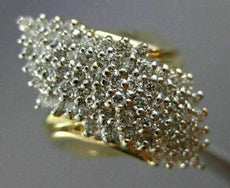 ESTATE LARGE 1.36CT DIAMOND 14KT WHITE & YELLOW GOLD 3D COCKTAIL RING #7368