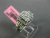 ESTATE 1.04CT ROUND & BAGUETTE DIAMOND 18KT WHITE GOLD CLUSTER SQUARE HALO RING