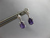 1.02CT DIAMOND & AAA AMETHYST 14K WHITE GOLD OVAL & ROUND ARROW HANGING EARRINGS