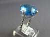 EXTRA LARGE 13.32CT DIAMOND & AAA BLUE TOPAZ 14KT WHITE GOLD 3D ROUND FUN RING