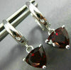 ESTATE 2.48CT AAA GARNET 14KT WHITE GOLD 3D TRILLION HANGING HUGGIE EARRINGS