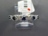 ESTATE .40CT DIAMOND & AAA SAPPHIRE 14KT WHITE GOLD FLOWER BUTTERFLY LOVE RING
