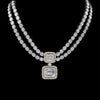 ESTATE 28.45CT DIAMOND 18KT WHITE GOLD 3D ROUND & BAGUETTE SQUARE OVAL NECKLACE