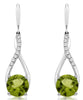 2.8CT DIAMOND & AAA PERIDOT 14KT WHITE GOLD INFINITY TEAR DROP HANGING EARRINGS
