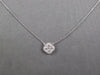 ESTATE .21CT DIAMOND 14KT WHITE GOLD CLASSIC 4 LEAF CLOVER FLOWER LOVE NECKLACE