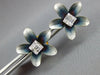 LARGE .33CT DIAMOND & BLUE ENAMEL 18KT YELLOW GOLD SQUARE FLOWER STUD EARRINGS