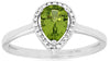 .83CT DIAMOND & AAA PERIDOT 14KT WHITE GOLD 3D PEAR SHAPE & ROUND HALO LOVE RING