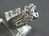ESTATE WIDE 1.36CT DIAMOND 18KT WHITE GOLD ROUND & BAGUETTE CRISS CROSS FUN RING