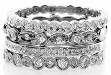 .61CT DIAMOND 18KT WHITE GOLD SEMI ETERNITY FILIGREE MULTI BAND ANNIVERSARY RING