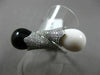 ESTATE LARGE .65CT DIAMOND AAA ONYX & AGATE 14KT WHITE GOLD CRISS CROSS FUN RING