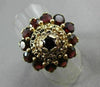ANTIQUE LARGE 5CT AAA ROUND GARNET 14K YELLOW GOLD HANDCRAFTED FLOWER RING 21926