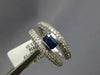 WIDE 2.1CT DIAMOND & AAA SAPPHIRE 14KT WHITE GOLD 3D EMERALD CUT ENGAGEMENT RING