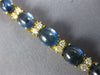 ANTIQUE LARGE 16.20CT DIAMOND & AAA SAPPHIRE 14K YELLOW GOLD OVAL BRACELET 20925