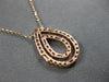 .46CT DIAMOND 14K ROSE GOLD 3D ROUND & BAGUETTE DOUBLE OPEN TEAR DROP NECKLACE