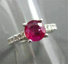 ESTATE WIDE 1.47CT DIAMOND & AAA RUBY 14K WHITE GOLD LUCIDA ENGAGEMENT RING #122
